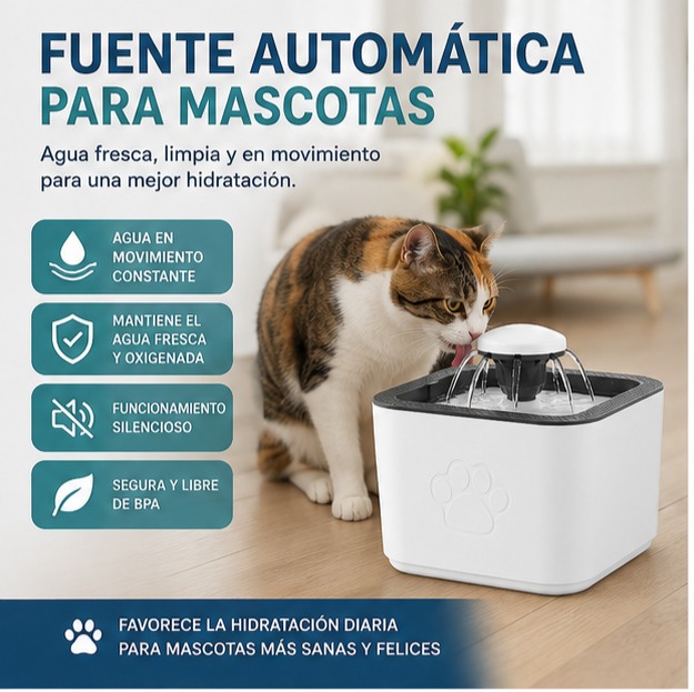 Fuente Automática de Agua para Mascotas